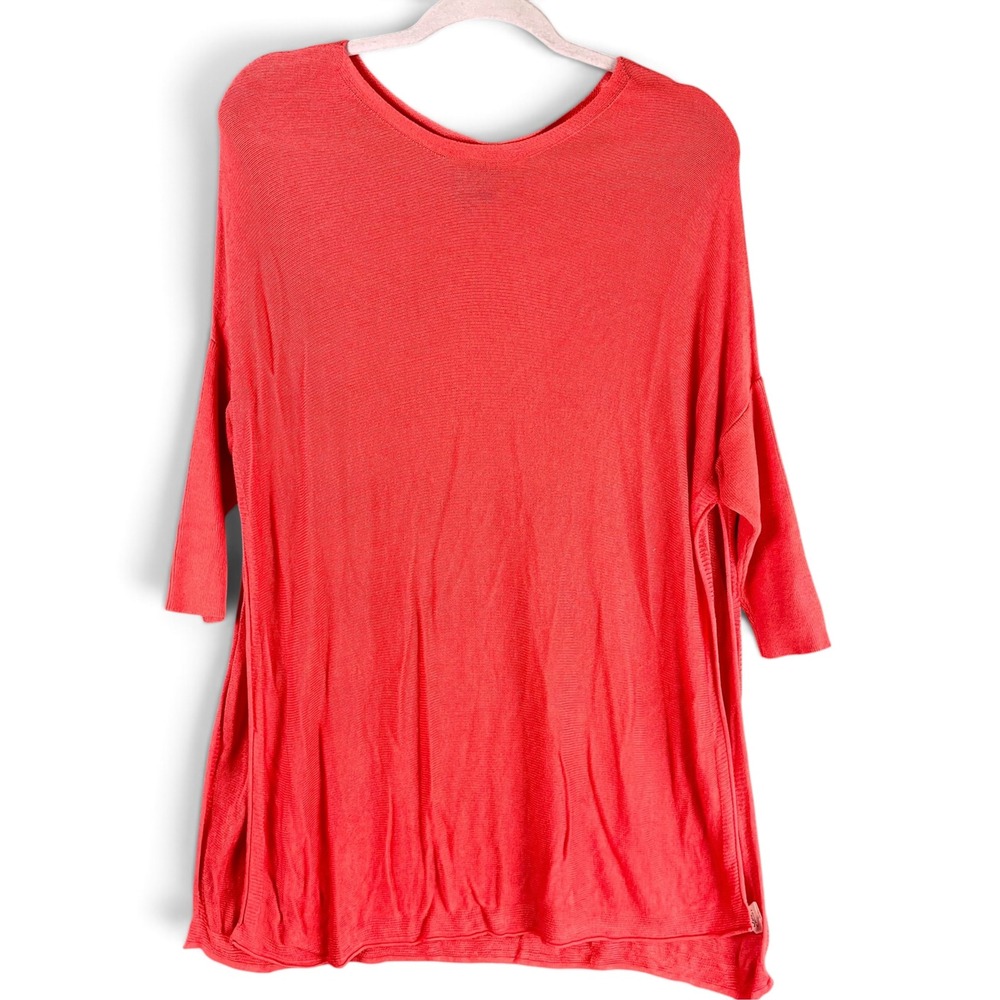 Anna Vane Mainstreet Collection MSC Coral Knit Sweater Side Slit Crew Neck S / M